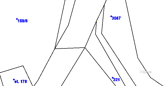 Parcela st. 2399/19 v KÚ Růžová, Katastrální mapa