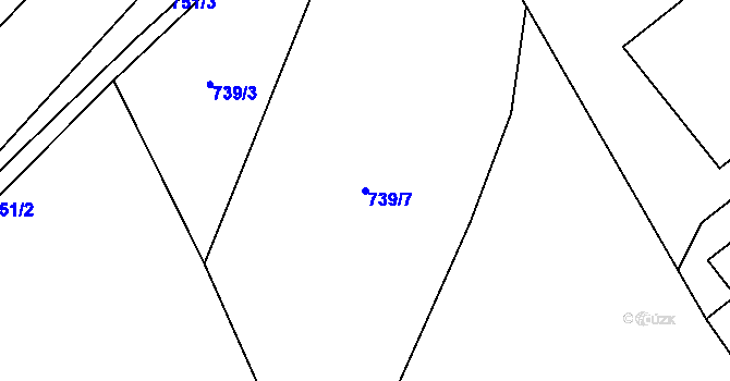 Parcela st. 739/7 v KÚ Rybí, Katastrální mapa