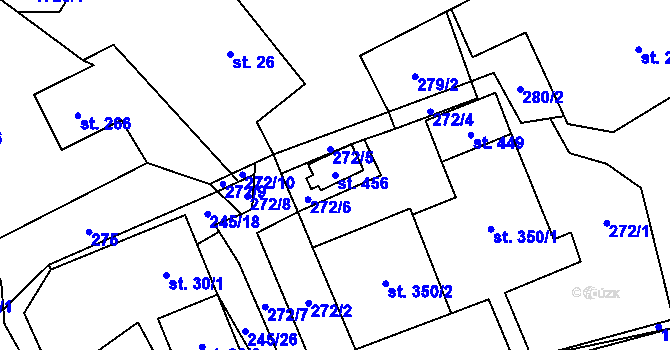 Parcela st. 456 v KÚ Rybí, Katastrální mapa