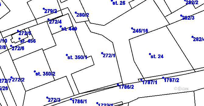 Parcela st. 272/1 v KÚ Rybí, Katastrální mapa