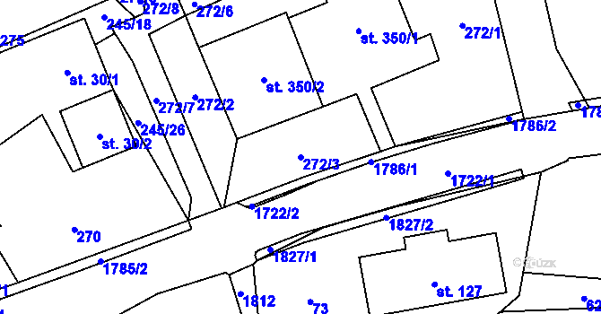 Parcela st. 272/3 v KÚ Rybí, Katastrální mapa