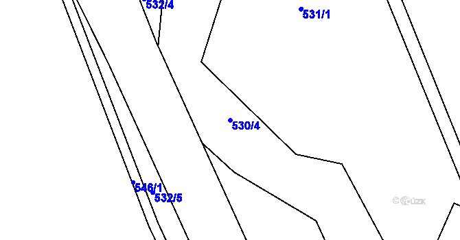 Parcela st. 530/4 v KÚ Rybí, Katastrální mapa
