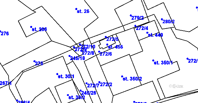 Parcela st. 272/6 v KÚ Rybí, Katastrální mapa