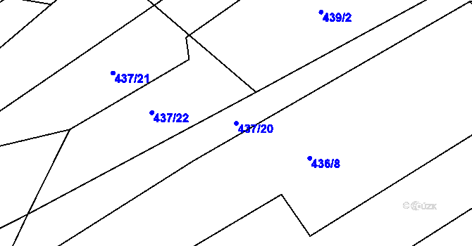 Parcela st. 437/20 v KÚ Rybí, Katastrální mapa