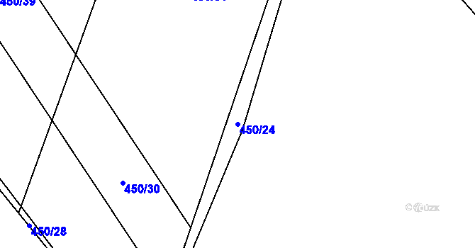Parcela st. 450/24 v KÚ Rybí, Katastrální mapa
