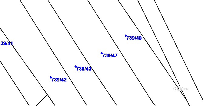 Parcela st. 739/47 v KÚ Rybí, Katastrální mapa