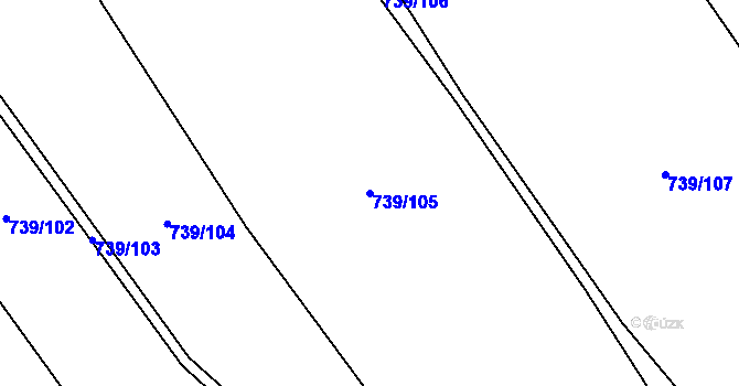 Parcela st. 739/105 v KÚ Rybí, Katastrální mapa