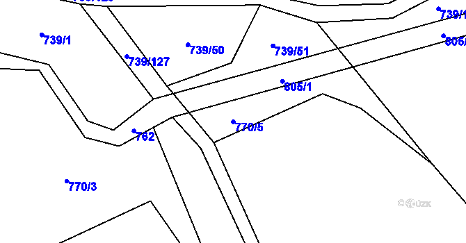 Parcela st. 770/5 v KÚ Rybí, Katastrální mapa
