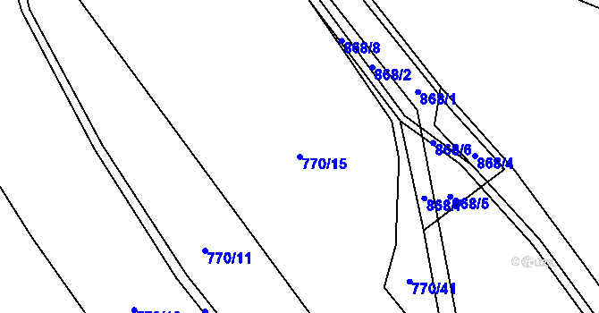 Parcela st. 770/15 v KÚ Rybí, Katastrální mapa