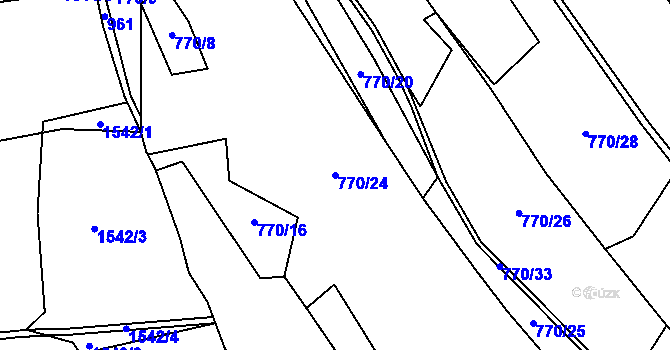 Parcela st. 770/24 v KÚ Rybí, Katastrální mapa