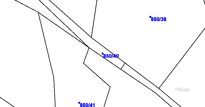 Parcela st. 850/40 v KÚ Rybí, Katastrální mapa