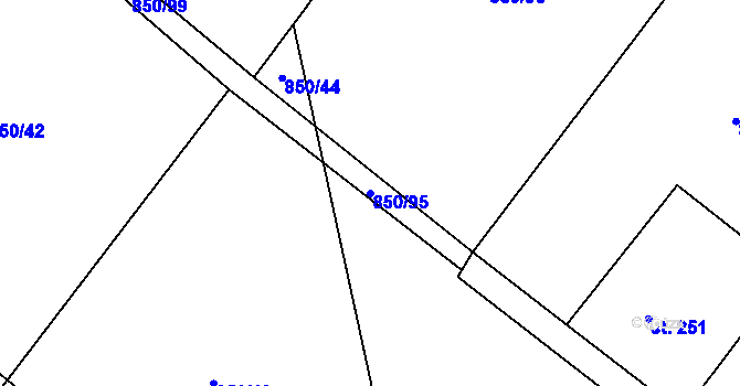 Parcela st. 850/95 v KÚ Rybí, Katastrální mapa