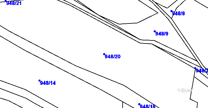 Parcela st. 948/20 v KÚ Rybí, Katastrální mapa