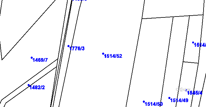 Parcela st. 1514/52 v KÚ Rybí, Katastrální mapa