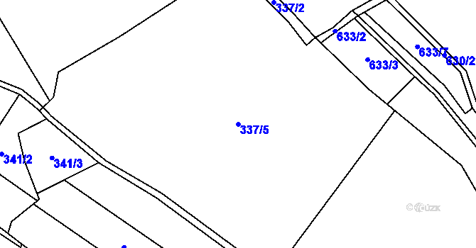 Parcela st. 337/5 v KÚ Rybí, Katastrální mapa
