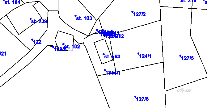 Parcela st. 563 v KÚ Rybí, Katastrální mapa