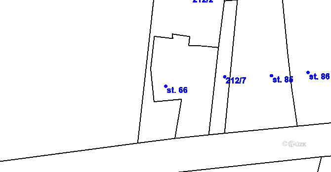 Parcela st. 66 v KÚ Černá u Bohdanče, Katastrální mapa