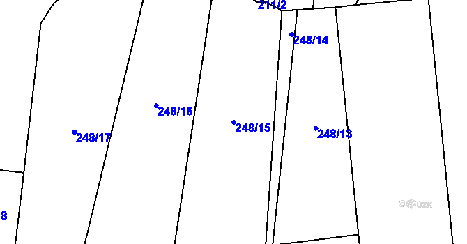 Parcela st. 248/15 v KÚ Černá u Bohdanče, Katastrální mapa