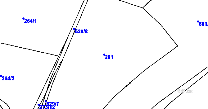 Parcela st. 261 v KÚ Černá u Bohdanče, Katastrální mapa