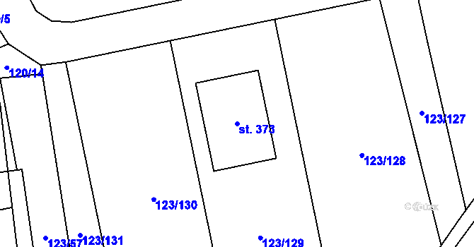Parcela st. 373 v KÚ Černá u Bohdanče, Katastrální mapa