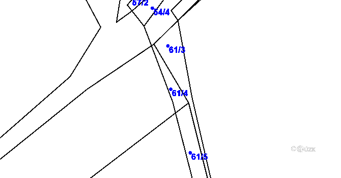 Parcela st. 61/4 v KÚ Rybitví, Katastrální mapa
