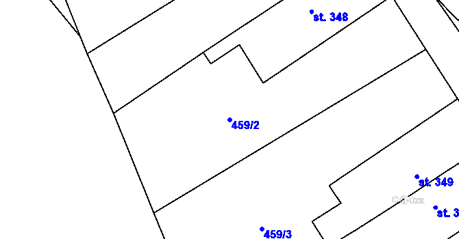 Parcela st. 459/2 v KÚ Rybitví, Katastrální mapa