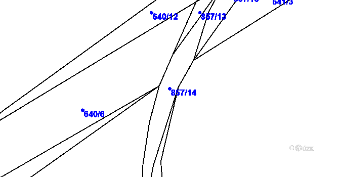 Parcela st. 857/14 v KÚ Rybitví, Katastrální mapa