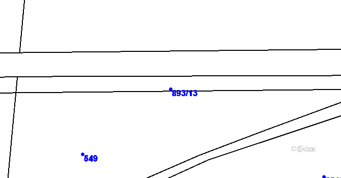 Parcela st. 893/13 v KÚ Rybitví, Katastrální mapa