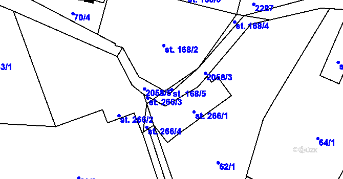 Parcela st. 168/5 v KÚ Rybná nad Zdobnicí, Katastrální mapa
