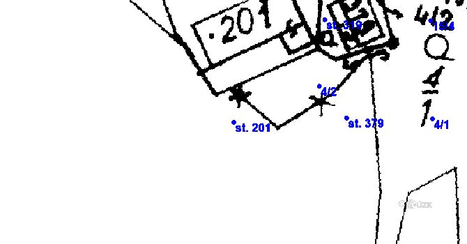 Parcela st. 201 v KÚ Rybná nad Zdobnicí, Katastrální mapa