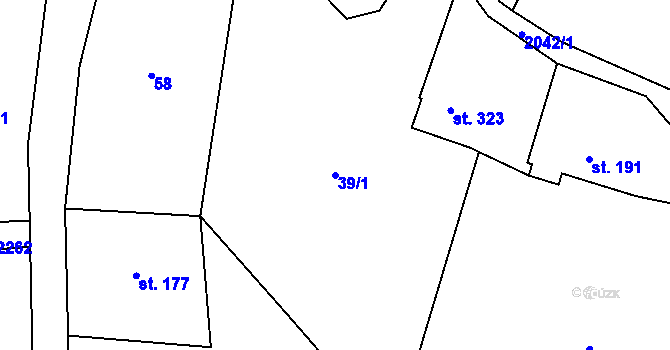 Parcela st. 39/1 v KÚ Rybná nad Zdobnicí, Katastrální mapa