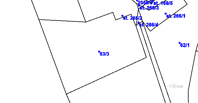 Parcela st. 63/3 v KÚ Rybná nad Zdobnicí, Katastrální mapa