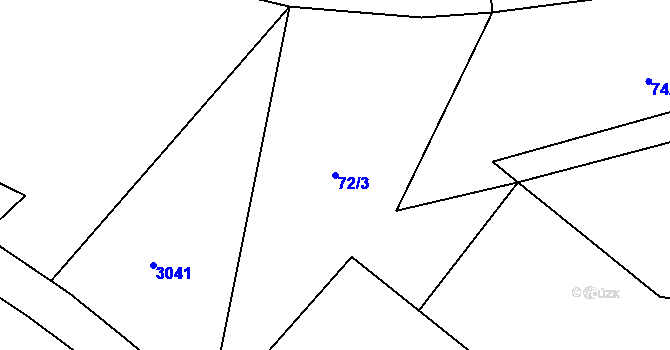 Parcela st. 72/3 v KÚ Rybná nad Zdobnicí, Katastrální mapa