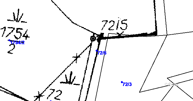 Parcela st. 72/5 v KÚ Rybná nad Zdobnicí, Katastrální mapa