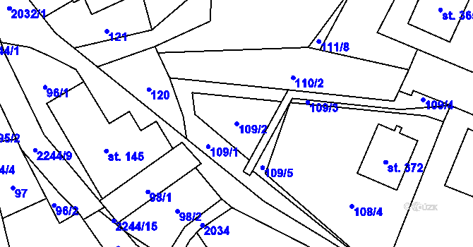 Parcela st. 109/2 v KÚ Rybná nad Zdobnicí, Katastrální mapa