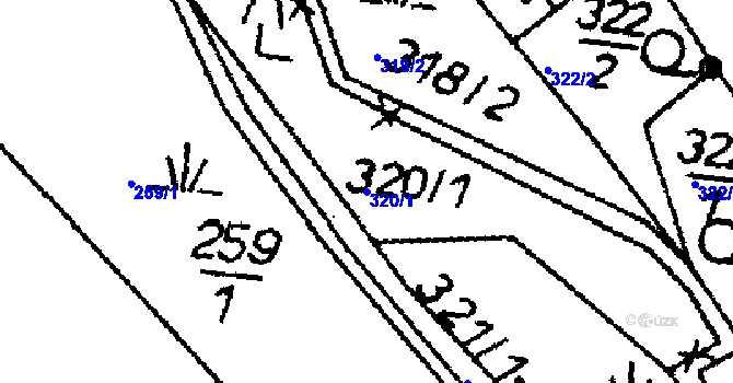 Parcela st. 320/1 v KÚ Rybná nad Zdobnicí, Katastrální mapa