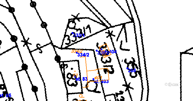 Parcela st. 333/2 v KÚ Rybná nad Zdobnicí, Katastrální mapa