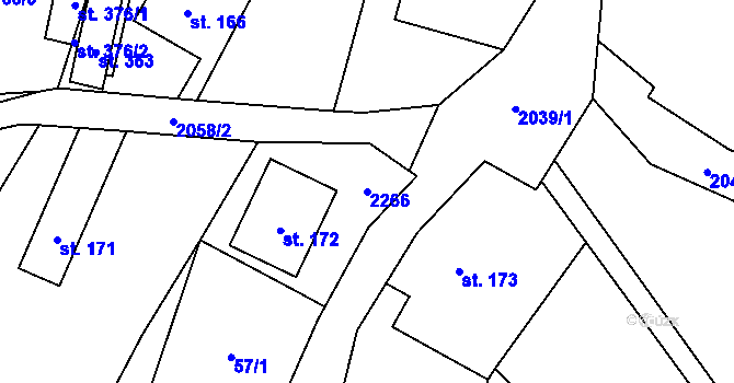 Parcela st. 2266 v KÚ Rybná nad Zdobnicí, Katastrální mapa