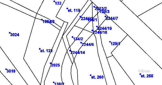 Parcela st. 2244/6 v KÚ Rybná nad Zdobnicí, Katastrální mapa