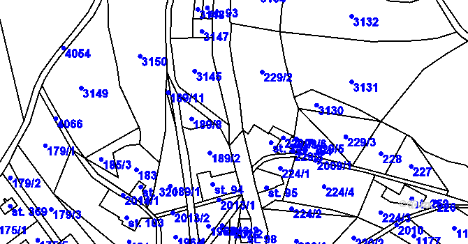 Parcela st. 2004/8 v KÚ Rybná nad Zdobnicí, Katastrální mapa
