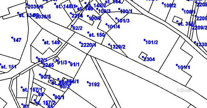Parcela st. 2220/7 v KÚ Rybná nad Zdobnicí, Katastrální mapa