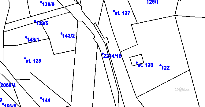 Parcela st. 2244/16 v KÚ Rybná nad Zdobnicí, Katastrální mapa