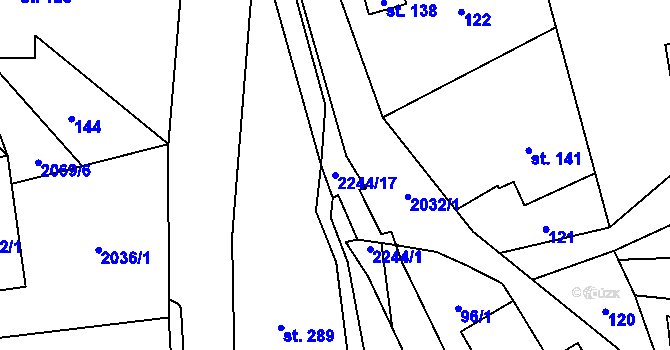 Parcela st. 2244/17 v KÚ Rybná nad Zdobnicí, Katastrální mapa