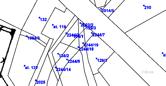 Parcela st. 2244/19 v KÚ Rybná nad Zdobnicí, Katastrální mapa
