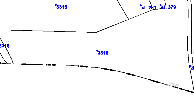 Parcela st. 3318 v KÚ Rybná nad Zdobnicí, Katastrální mapa