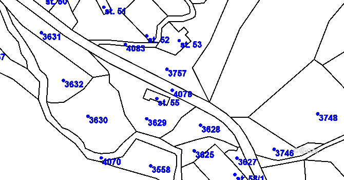 Parcela st. 4078 v KÚ Rybná nad Zdobnicí, Katastrální mapa