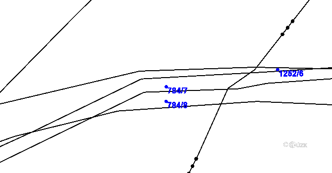 Parcela st. 784/7 v KÚ Rybné, Katastrální mapa
