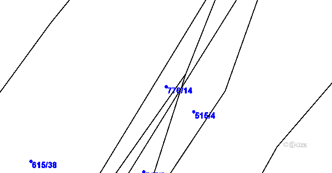 Parcela st. 776/14 v KÚ Rybné, Katastrální mapa