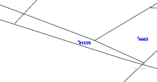 Parcela st. 812/26 v KÚ Rybné, Katastrální mapa