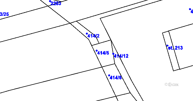 Parcela st. 414/5 v KÚ Rybnice u Kaznějova, Katastrální mapa
